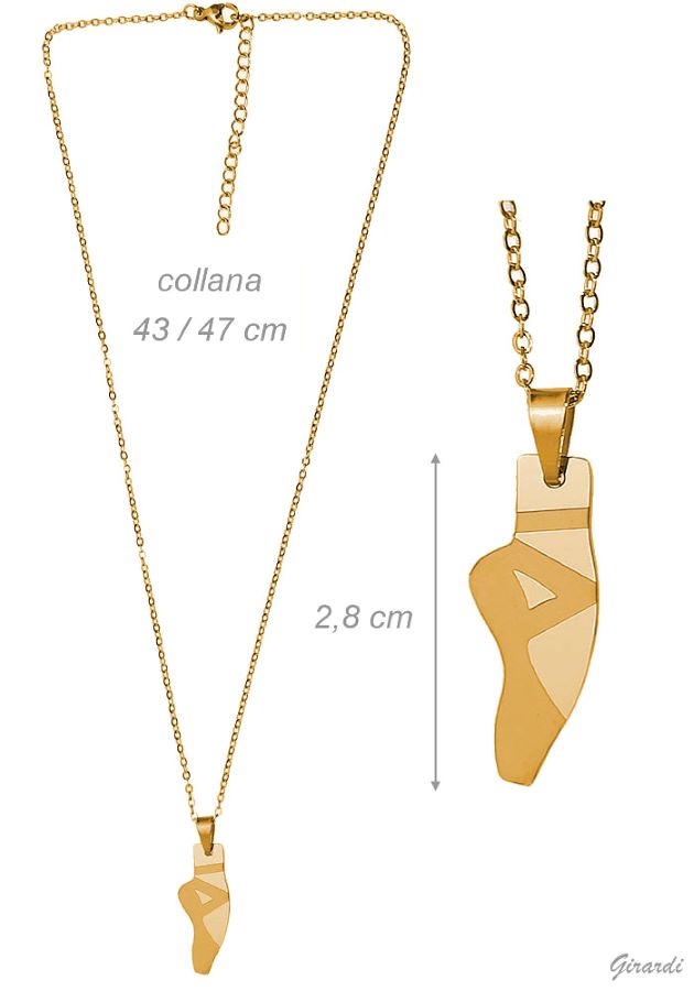 COLLANA ACCIAIO ROSATO  CON PUNTA DA BALLERINA